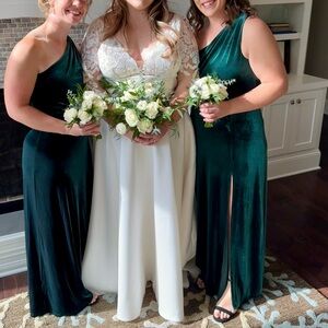 Birdy Grey Emerald Green Velvet Bridesmaid Dress